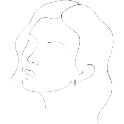 14K White Peridot & 1/4 CTW Diamond Earrings