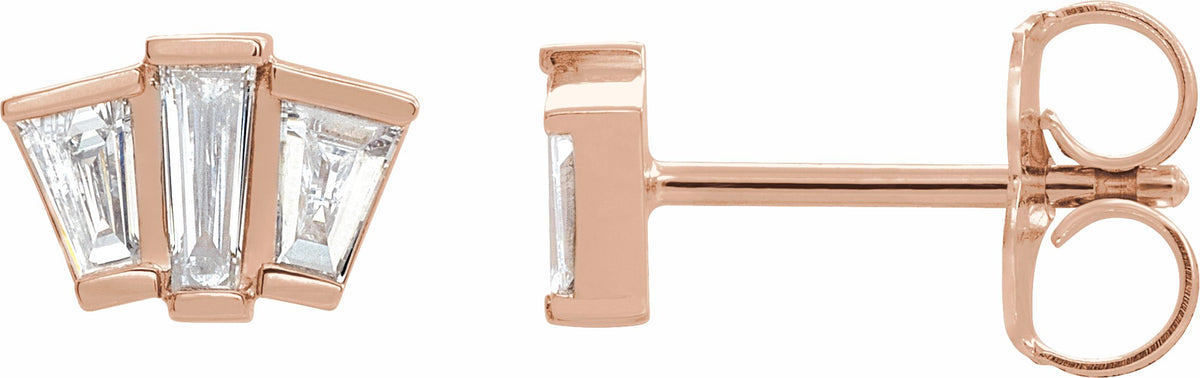 14K Rose 1/3 CTW Diamond Geometric Cluster Earrings