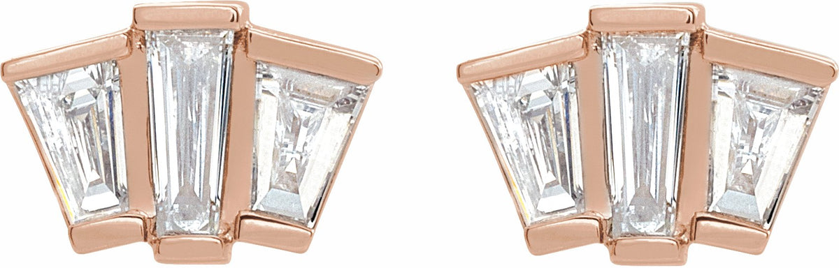 14K Rose 1/3 CTW Diamond Geometric Cluster Earrings