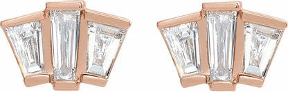 14K Rose 1/3 CTW Diamond Geometric Cluster Earrings