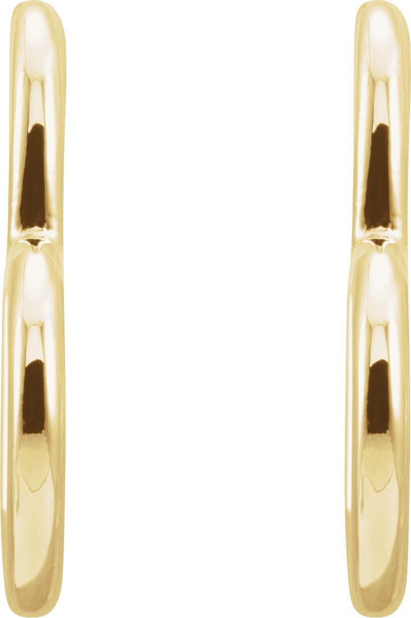 14K Yellow Heart Hoop Earrings