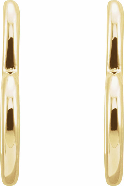 14K Yellow Heart Hoop Earrings