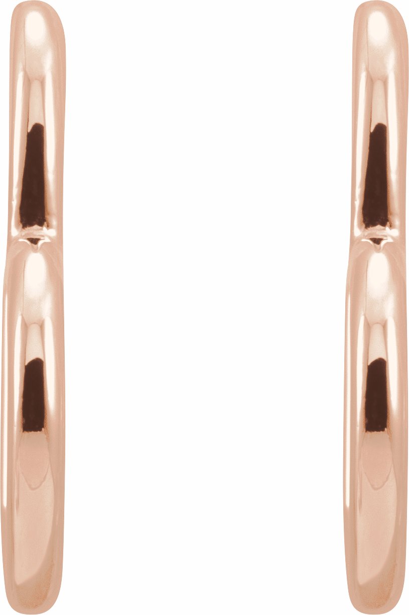 14K Rose Heart Hoop Earrings