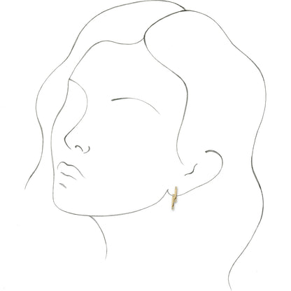 14K Yellow 1/10 CTW Diamond Bar Earrings