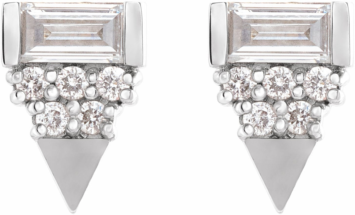 14K White 1/4 CTW Diamond Geometric Earrings