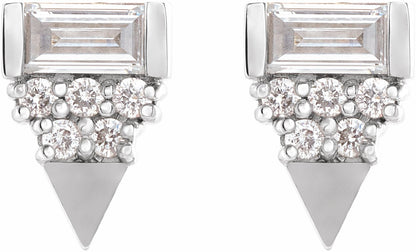 14K White 1/4 CTW Diamond Geometric Earrings