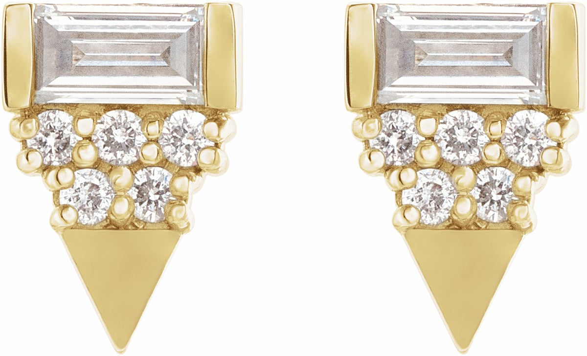 14K Yellow 1/4 CTW Diamond Geometric Earrings