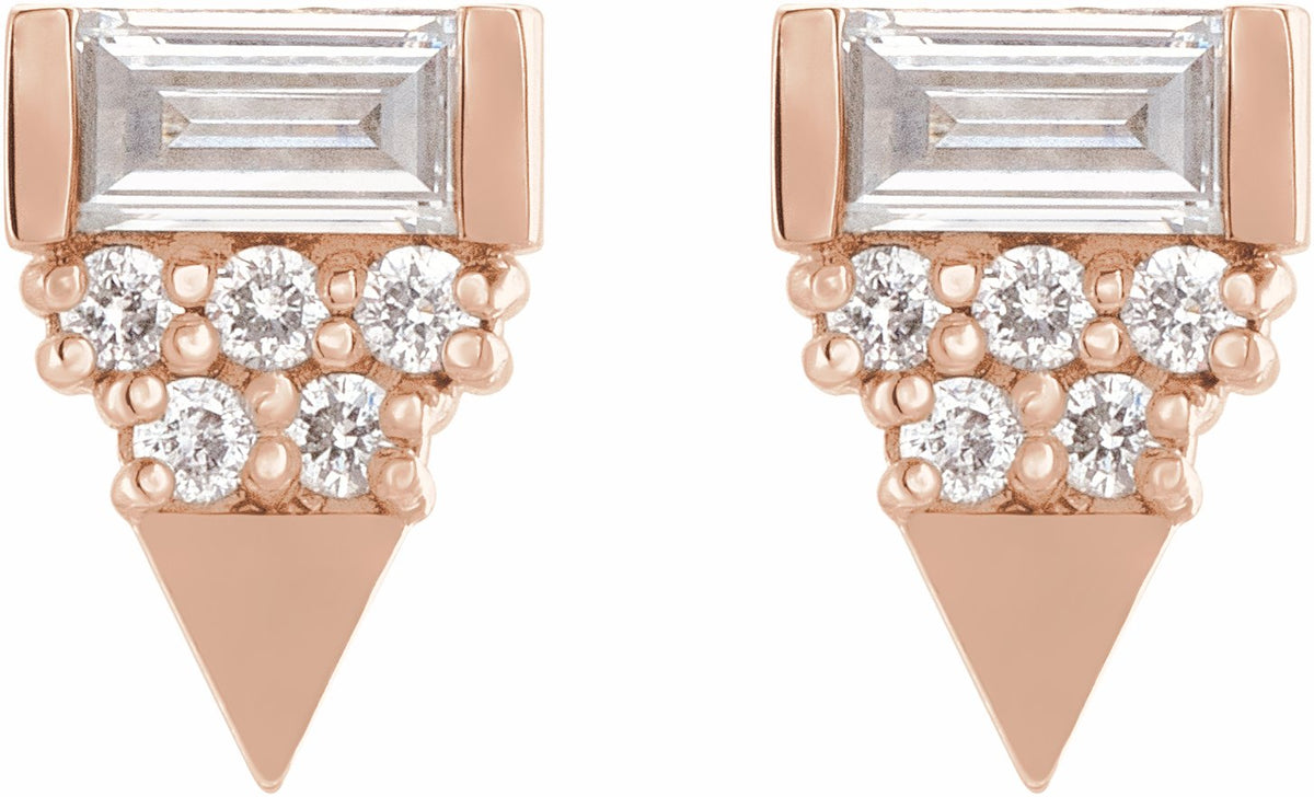 14K Rose 1/4 CTW Diamond Geometric Earrings