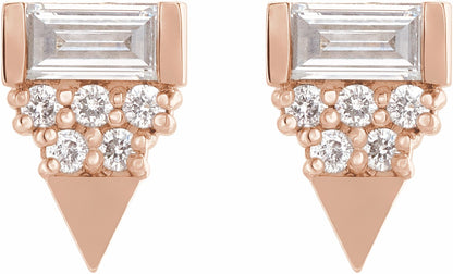 14K Rose 1/4 CTW Diamond Geometric Earrings