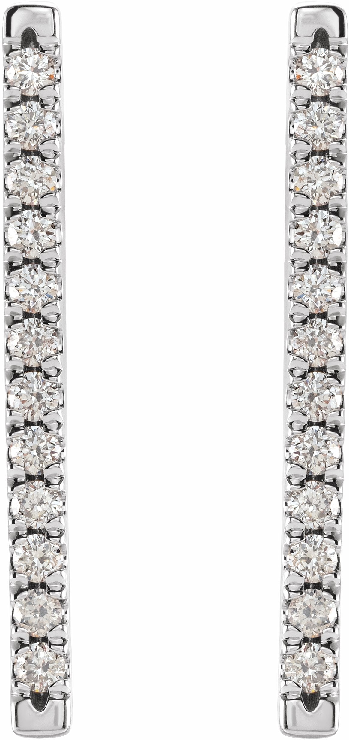 14K White 1/3 CTW Diamond French-Set Bar Earrings