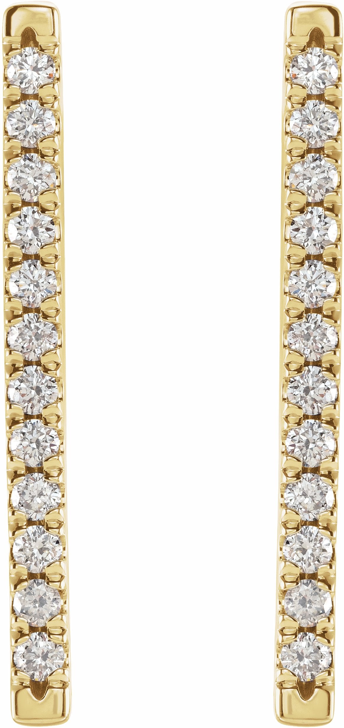 14K Yellow 1/3 CTW Diamond French-Set Bar Earrings