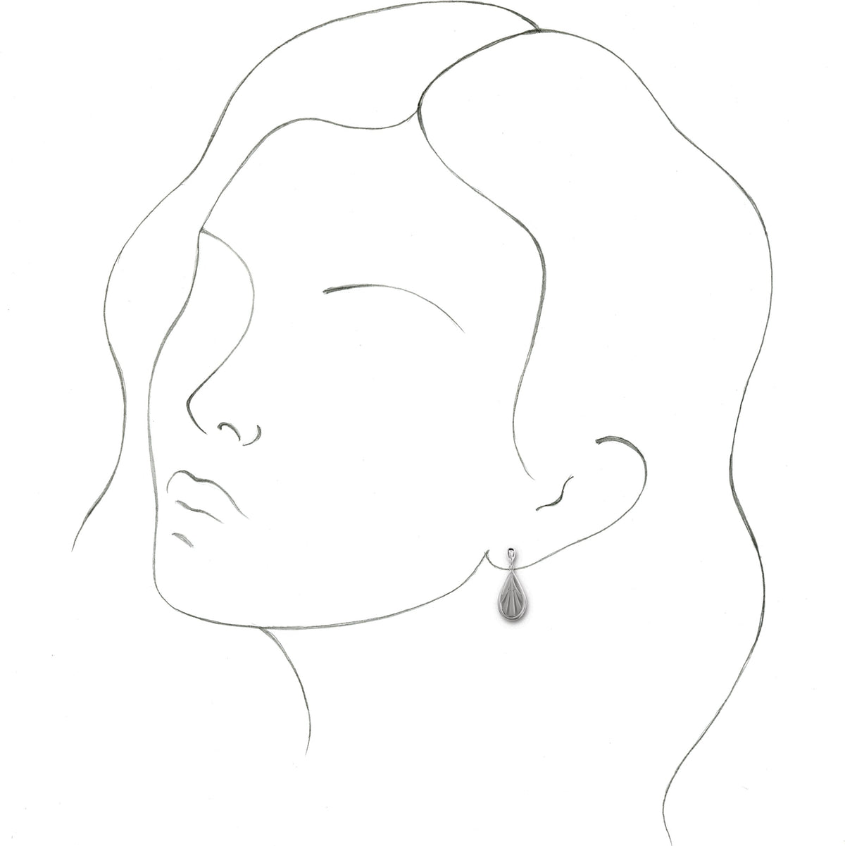 14K White Geometric Dangle Earrings