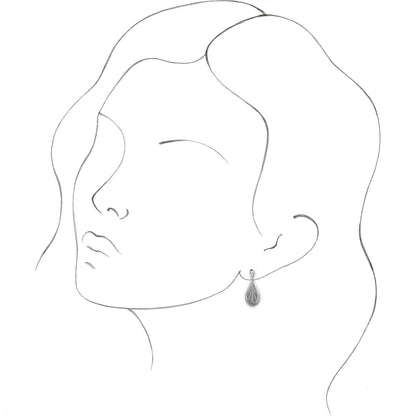 14K White Geometric Dangle Earrings