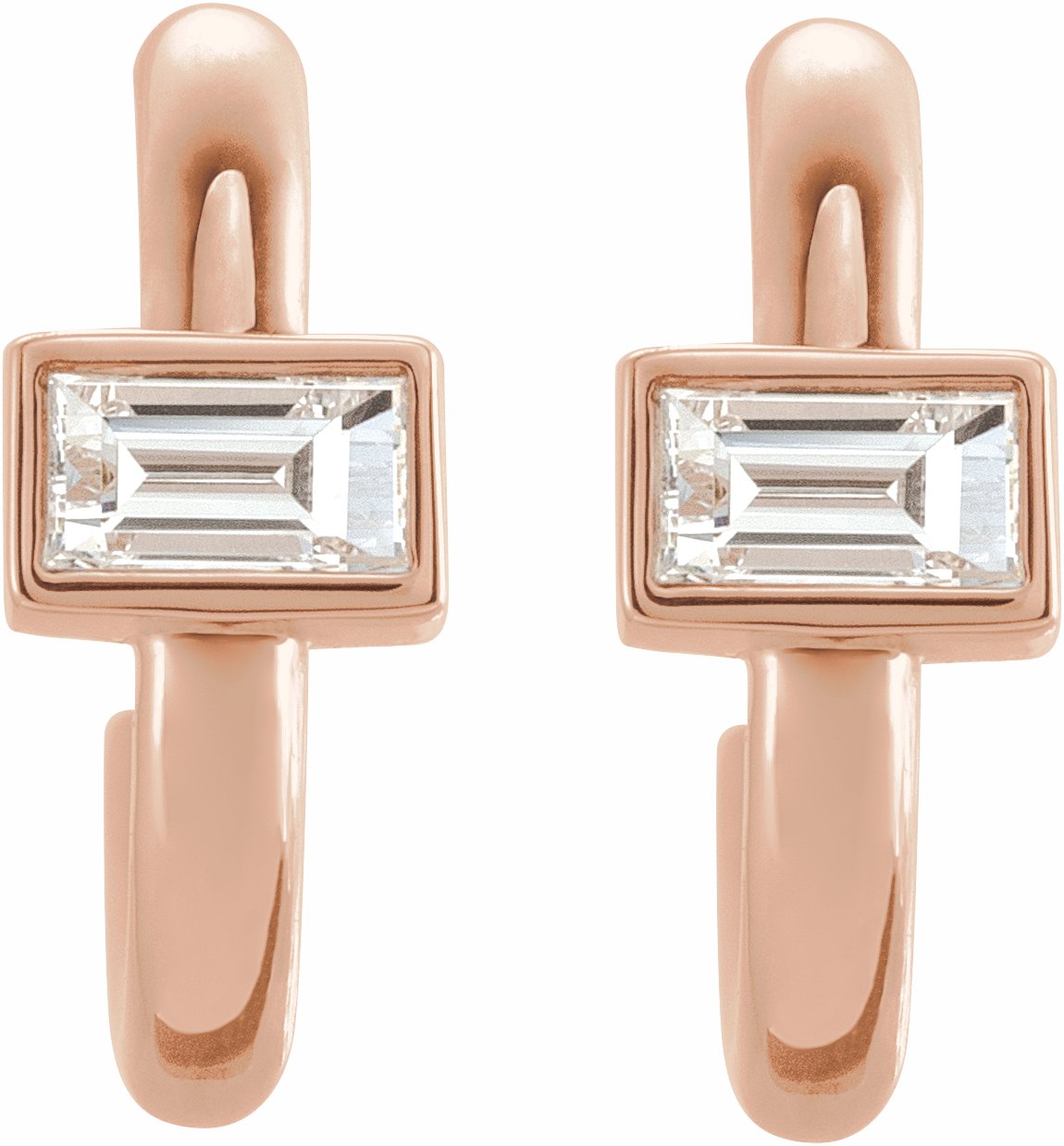 14K Rose 1/5 CTW Diamond J-Hoop Earrings