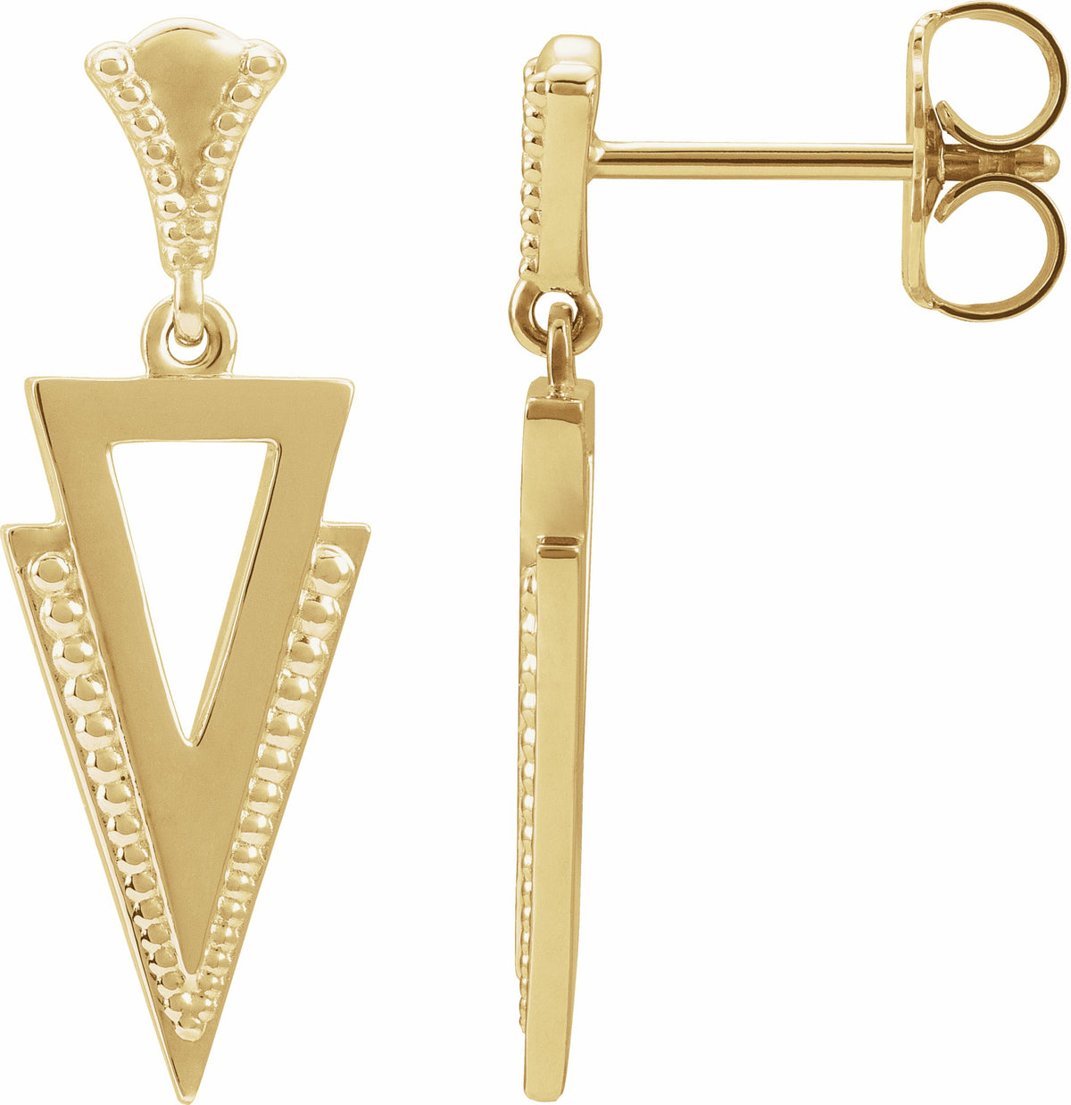 14K Yellow Geometric Dangle Earrings