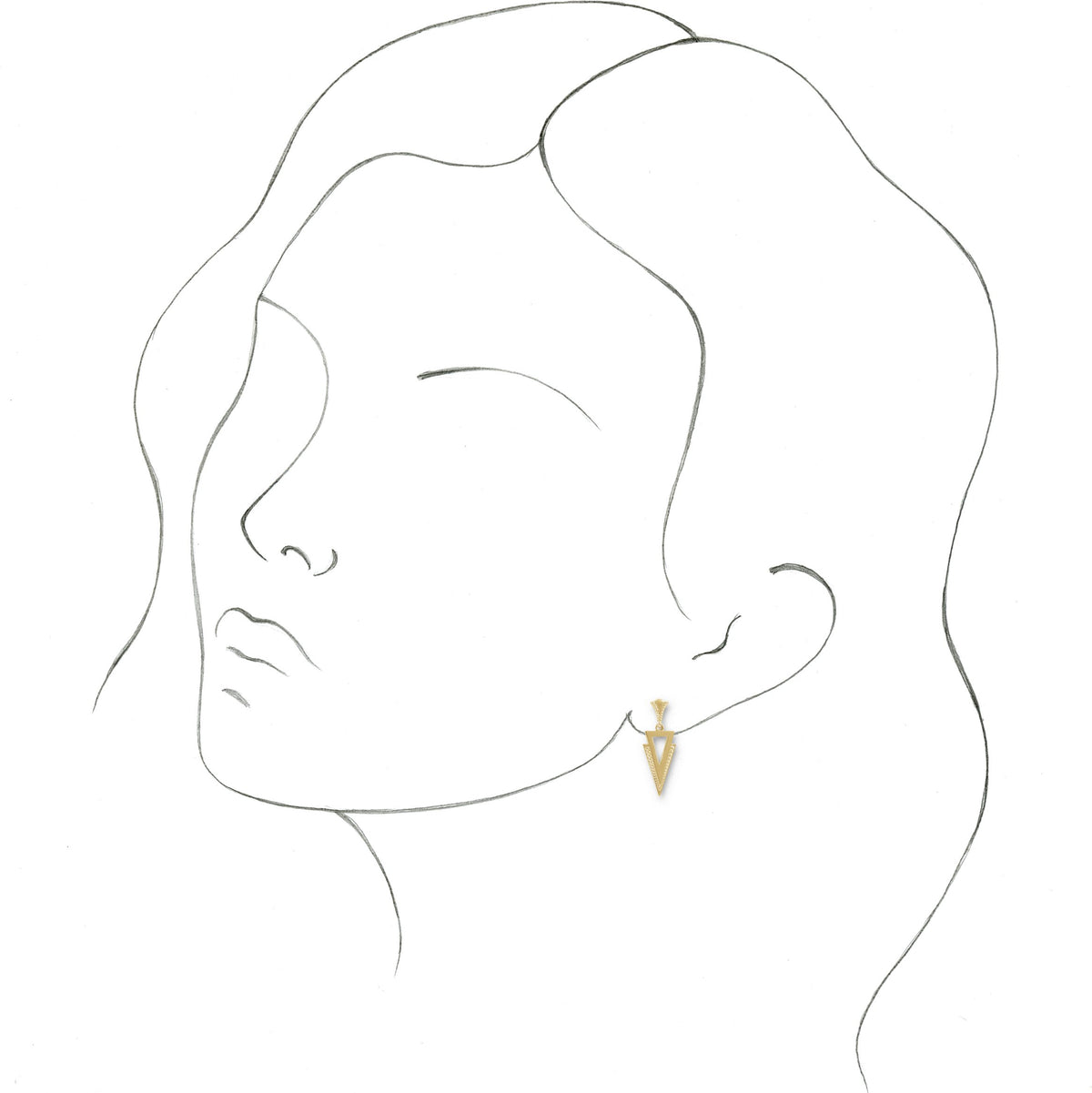 14K Yellow Geometric Dangle Earrings