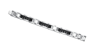 Textured steel link bracelet