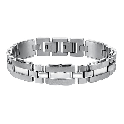 Stainless Steel Link Bracelet with side Rivets