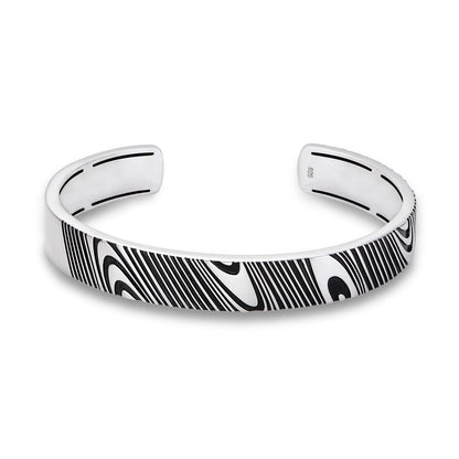 8.5 10mm cuff damascus & silver