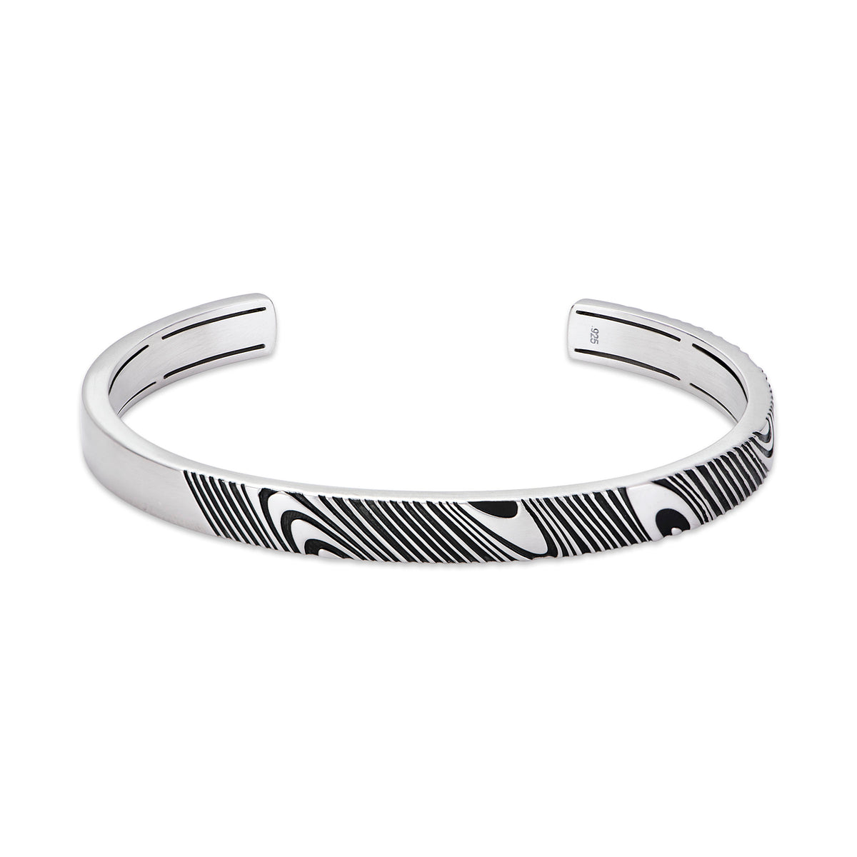 8.5 7mm cuff damascus and silver