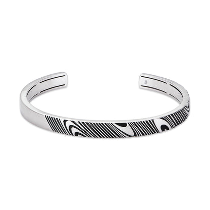 8.5 7mm cuff damascus and silver