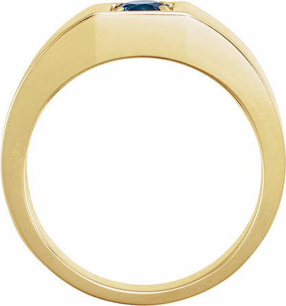 14K Yellow Sapphire Men's Ring