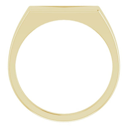 14K Yellow 15x7 mm Rectangle Signet Ring