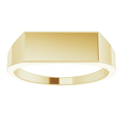 14K Yellow 15x7 mm Rectangle Signet Ring