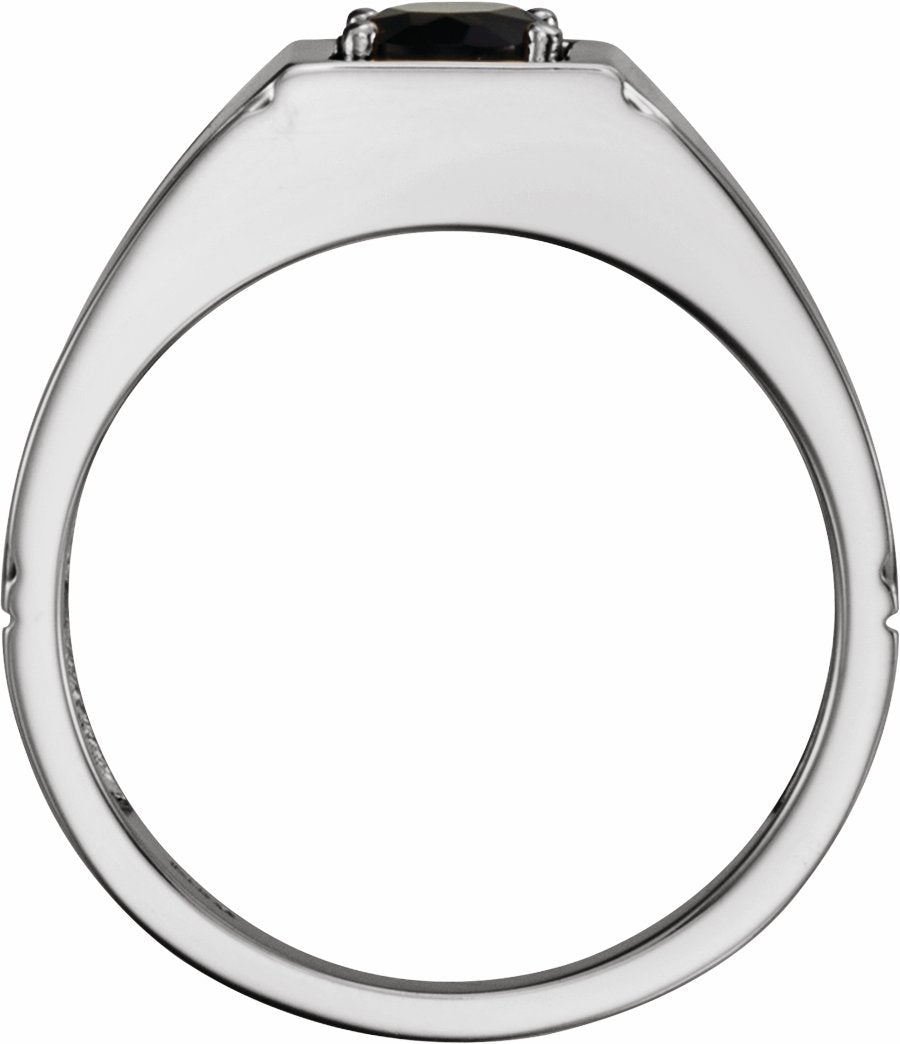 14K White Onyx Ring