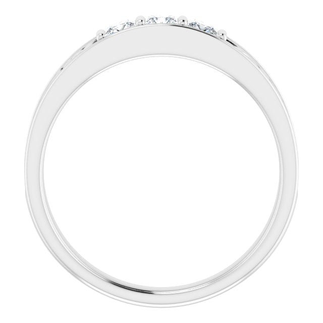 14K White 1/2 CTW Diamond Three-Stone Scroll Ring