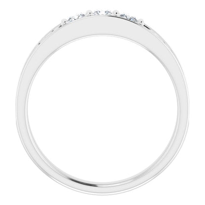14K White 1/2 CTW Diamond Three-Stone Scroll Ring