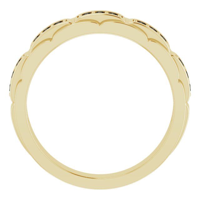 14K Yellow 1/4 CTW Black Diamond Pattern Ring