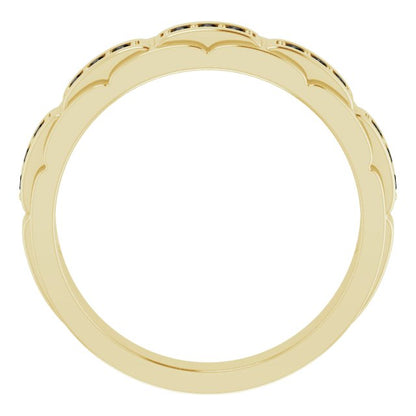 14K Yellow 1/4 CTW Black Diamond Pattern Ring