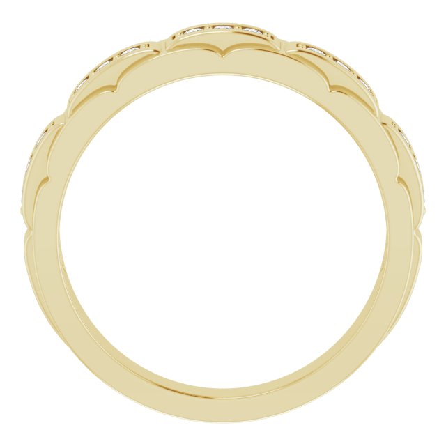 14K Yellow 1/4 CTW Diamond Pattern Ring