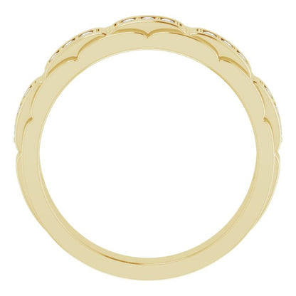 14K Yellow 1/4 CTW Diamond Pattern Ring