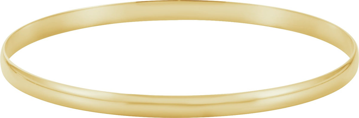 14K Yellow 8 mm Half Round Bangle 7 3/4 Bracelet