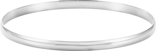 14K White 8 mm Half Round Bangle 7 3/4 Bracelet