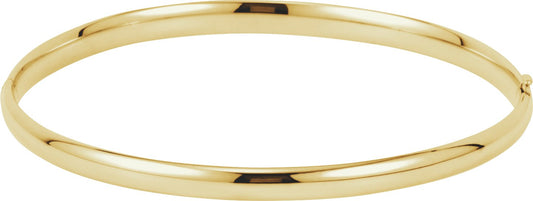 14K Yellow 4 mm Hinged Bangle Bracelet