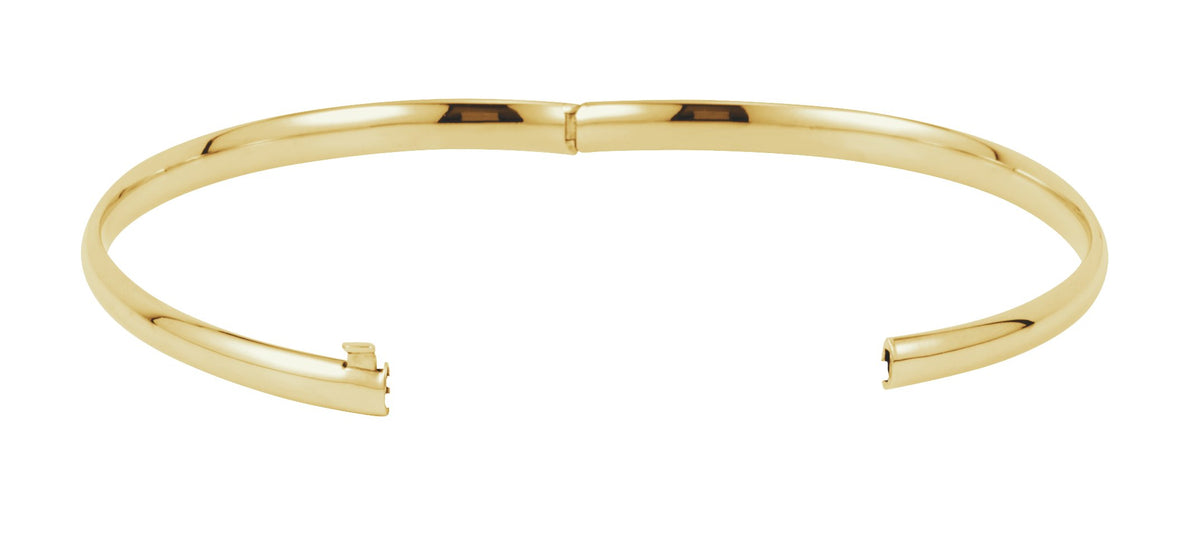 14K Yellow 4 mm Hinged Bangle Bracelet