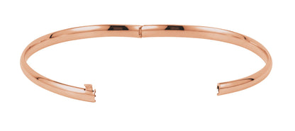 14K Rose 4 mm Hinged Bangle Bracelet