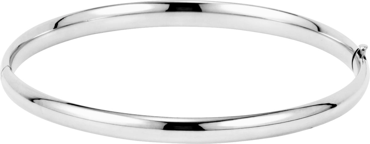 14K White 4.75 mm Hinged Bangle Bracelet