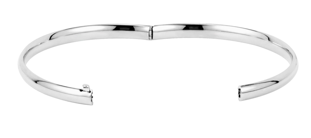 14K White 4.75 mm Hinged Bangle Bracelet
