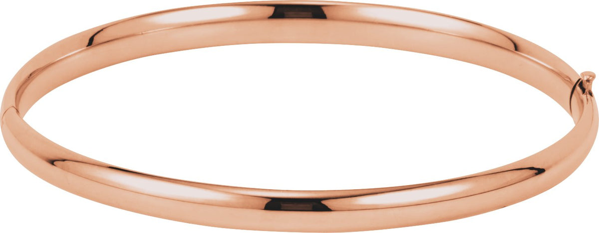 14K Rose 4.75 mm Hinged Bangle Bracelet