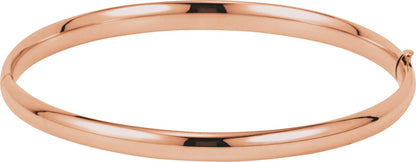 14K Rose 4.75 mm Hinged Bangle Bracelet