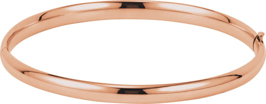 14K Rose 4.75 mm Hinged Bangle Bracelet