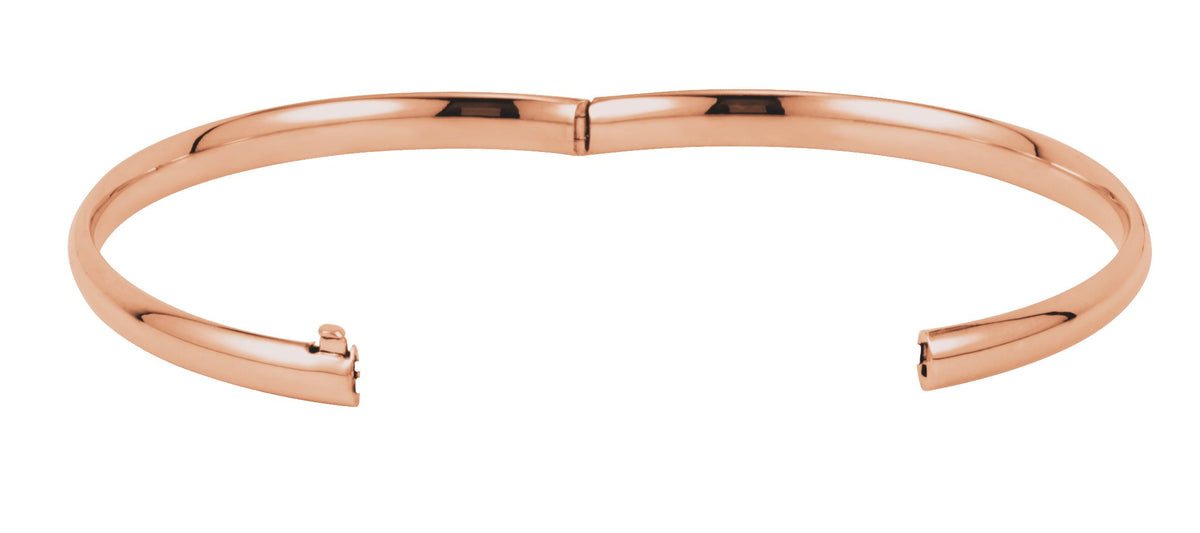 14K Rose 4.75 mm Hinged Bangle Bracelet