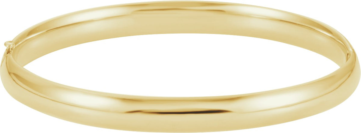 14K Yellow 6.5 mm Hinged Bangle Bracelet