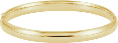 14K Yellow 6.5 mm Hinged Bangle Bracelet