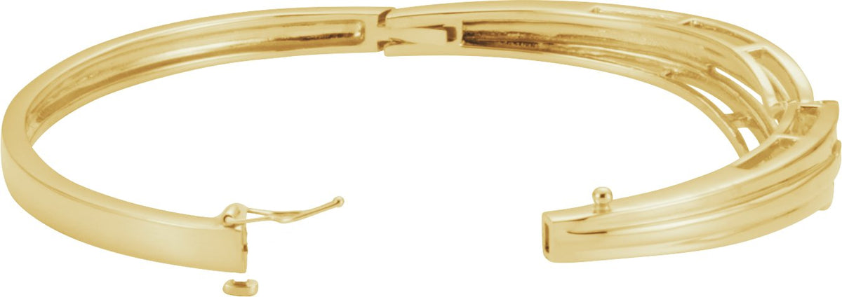 14K Yellow Hinged Bangle Bracelet