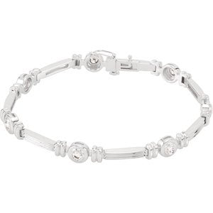 14K White 1 CTW Diamond Line 7 Bracelet
